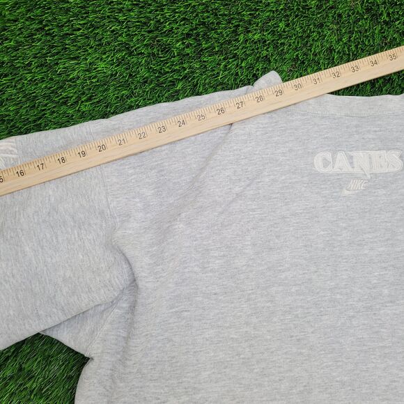 Vintage NIKE Miami Canes Sweatshirt Womens 3XL 28x24 Gray - Picture 3 of 16